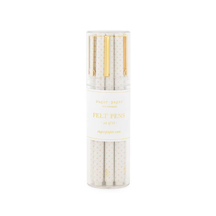 Bulk Felt Pen, Rose Pindot, Set of 12 for wholesale by Sugar Paper