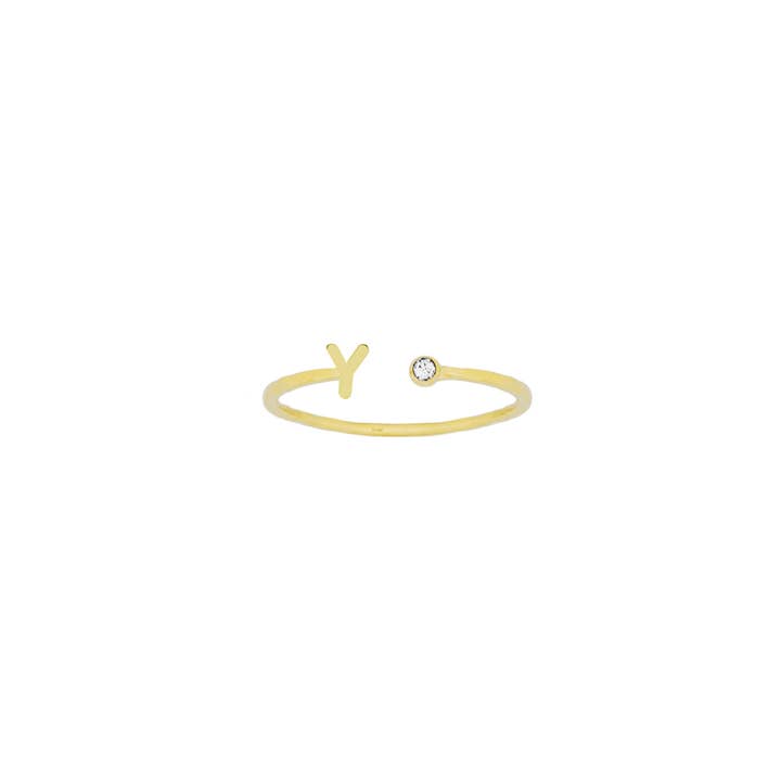 Katie Dean - Wholesale Band/Stacked Ring - 18K Gold Plated, Size 6 Initial Ring10