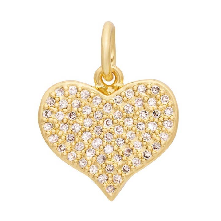 Zircon Heart Charm - Gold for wholesale by The Ends