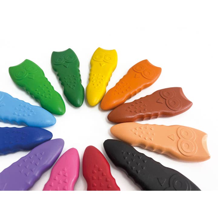 DAM - Wholesale Crayons - Kids & Baby - Haku Yoka - FULL Display Smile and Owl Crayons
