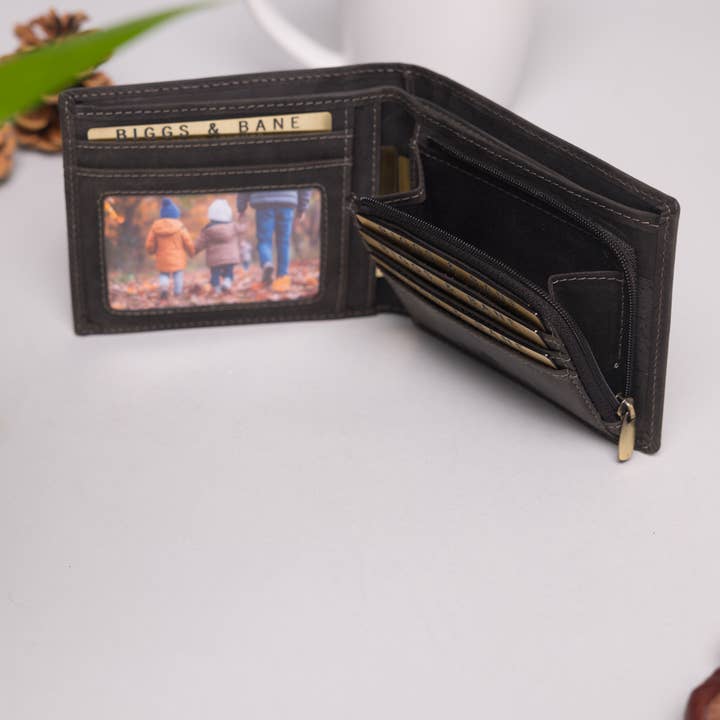 Woodbridge Herrplånbok i svart läder med stort myntfack för wholesale av Redbrick