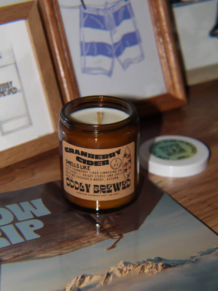 Cranberry Cider Soy Candle for wholesale by Oddly Brewed