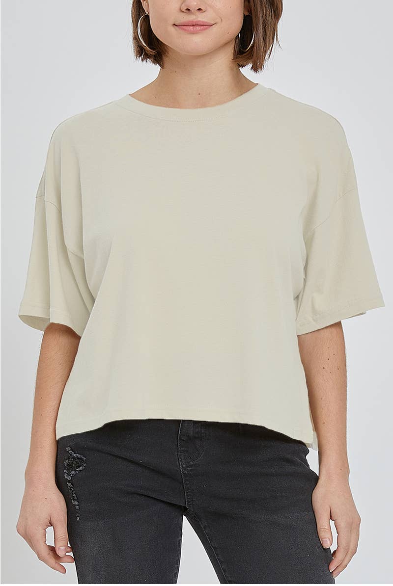 2&moon - Wholesale T-Shirt - Women's - Giving 100% Cotton Solid short sleeve Crop Tee3