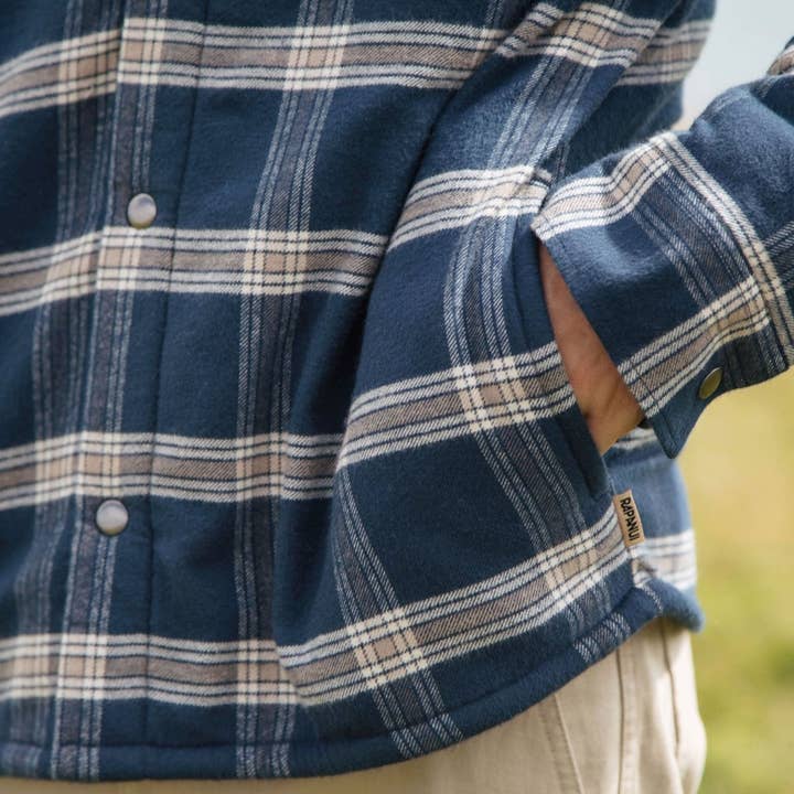 Deep Sea Plaid Ridge Sherpa Lined Flannel Jacket for wholesale on Faire3