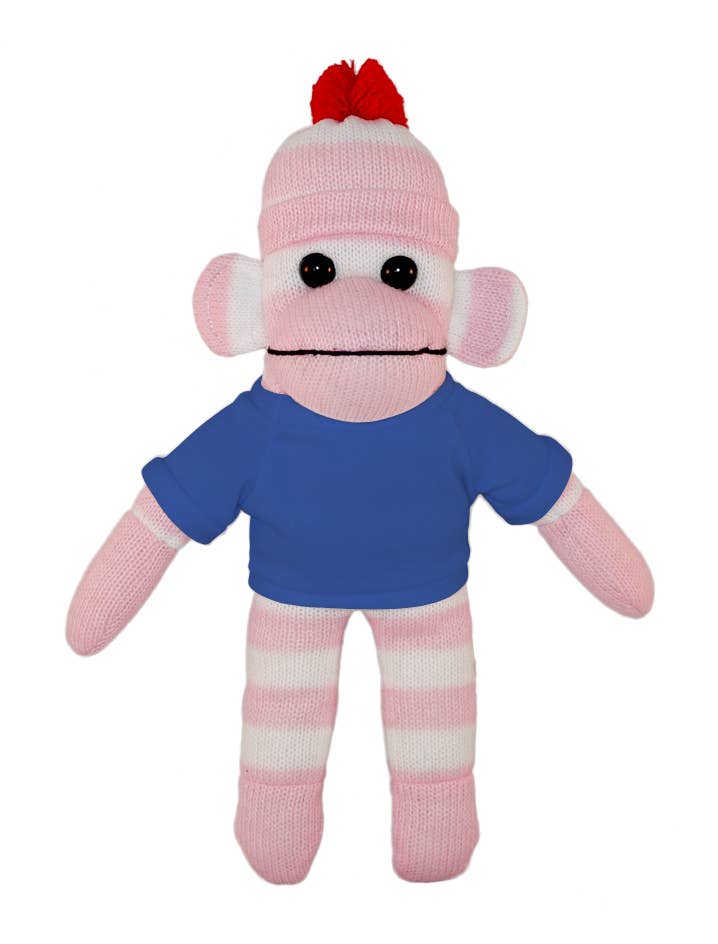 Plushland – Großhandel Kuschel-/Plüschtier – Kind & Baby – Pink Sock Monkey Sitzsack Tier 25,4 cm11