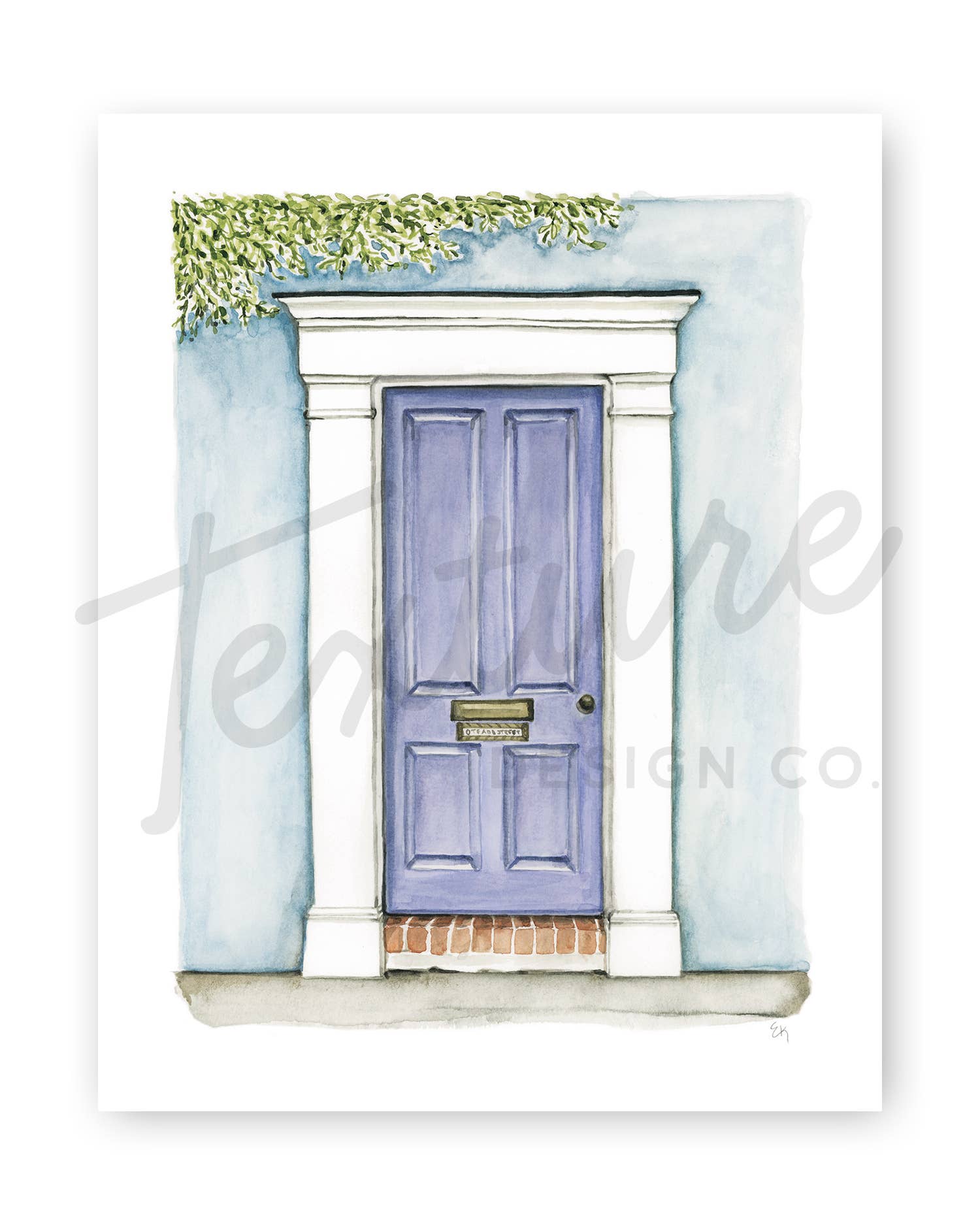 Texture Design Co - Wholesale Kunstprint - Aquareldruk op de voordeur: The Violet Door1