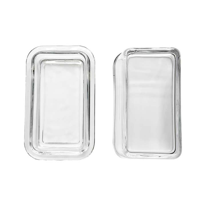 Fox Run Brands - Wholesale Butter dish - Fox Run Glass Butter Dish With Cover, 6.7” x 4.1” x 3”7