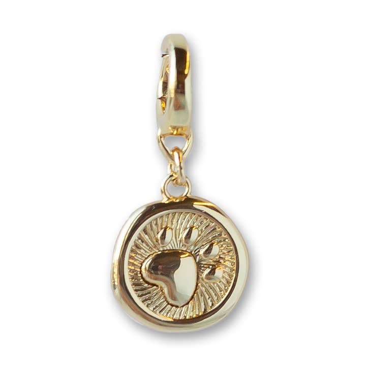 Paw Print Charm, Gold, Charm Bar 🐶 Pet Pick 🐶 for wholesale by Lenny & Eva