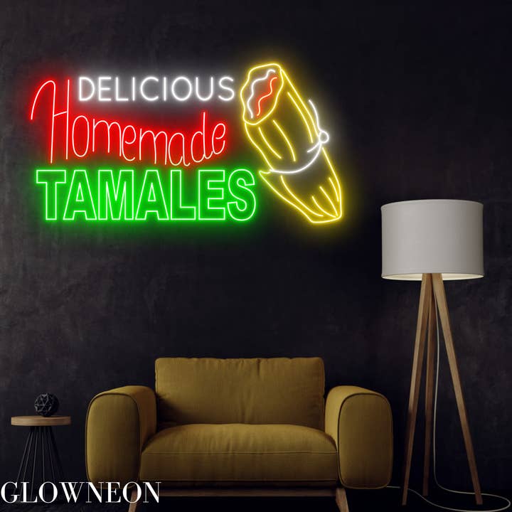 Glow Neon - Wholesale Neon Sign - Delicious Homemade Tamales Neon Sign, Mexico Tamale Led Sign2