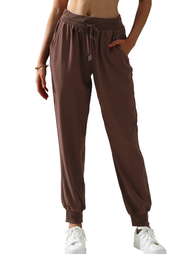 NINEXIS - Wholesale Pants - Women's - CWBLP423_Elastic Band Waist With Side Pocket Pants