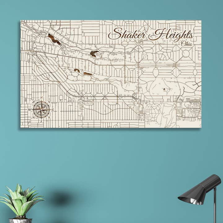 Ohio: Shaker Heights Street Vis kort for engroshandel hos Fire & Pine