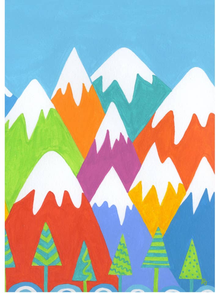 Joyeux mont. Carte Scape pour la vente par Festive Fish