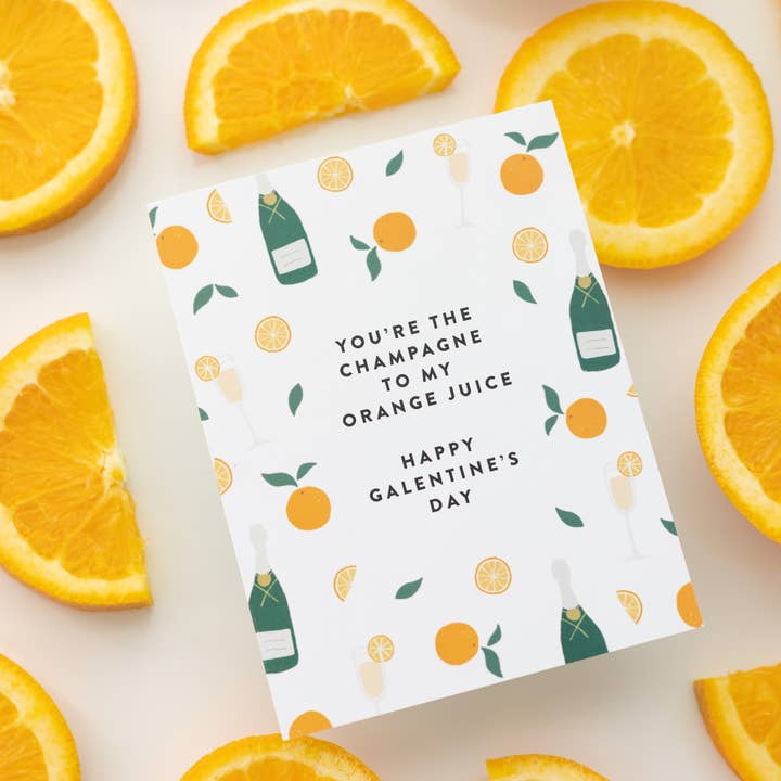 Joy Paper Co. – wholesale Valentine's Day card – Champagne to my OJ Galentine's Card2