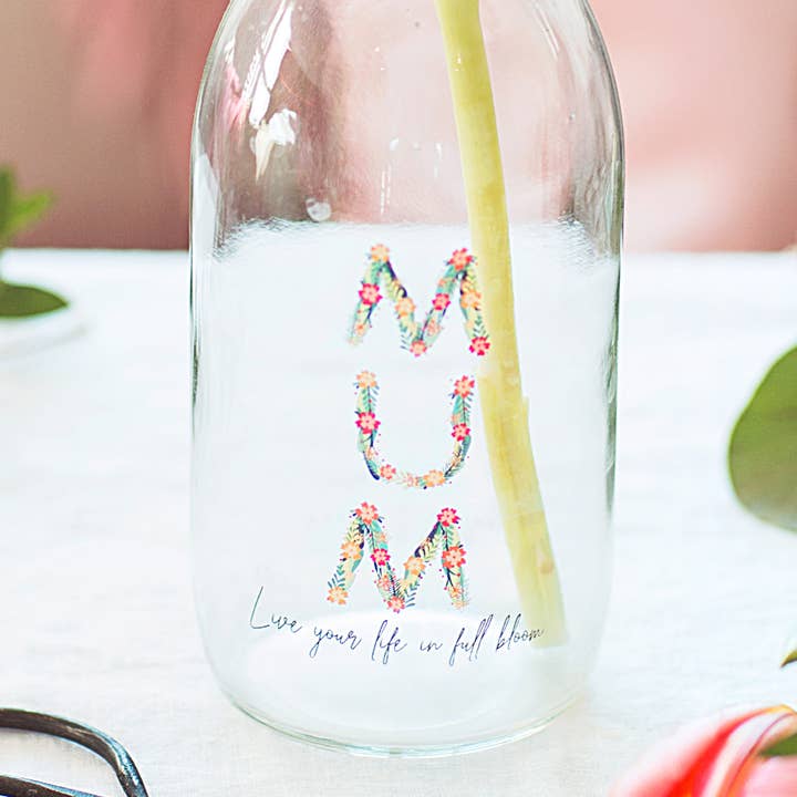 Personalised Floral Bottle Vase for wholesale by Becky Broome