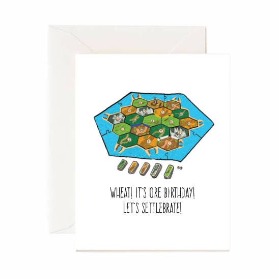 Wheat It's Ore Birthday Let's Settlebrate - Greeting Card for wholesale by Jaybee Design