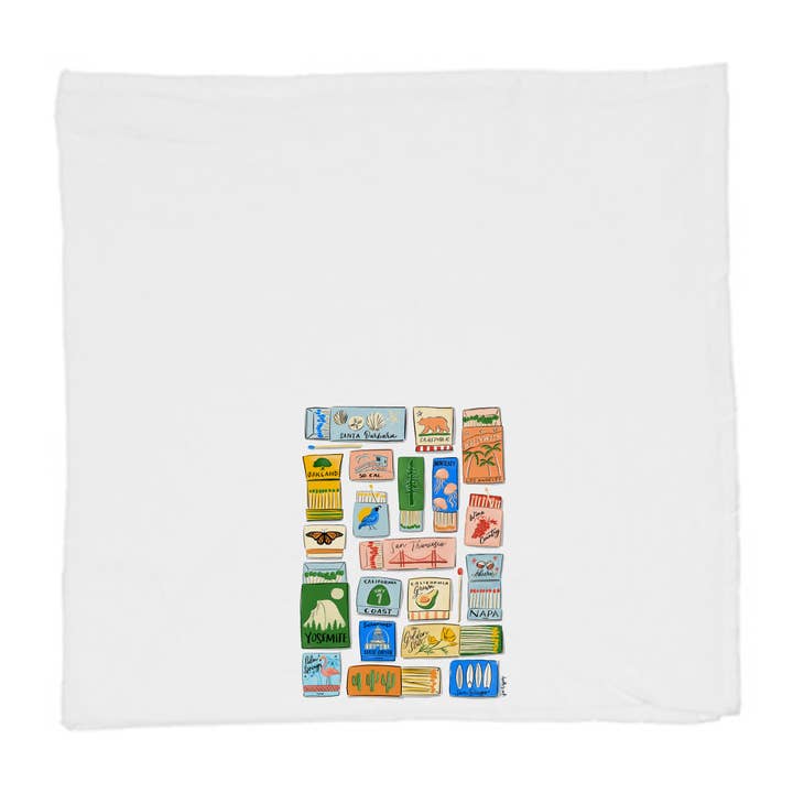 doodles.ink. - Wholesale Tea Towel - California Matchboxes Tea Towel1