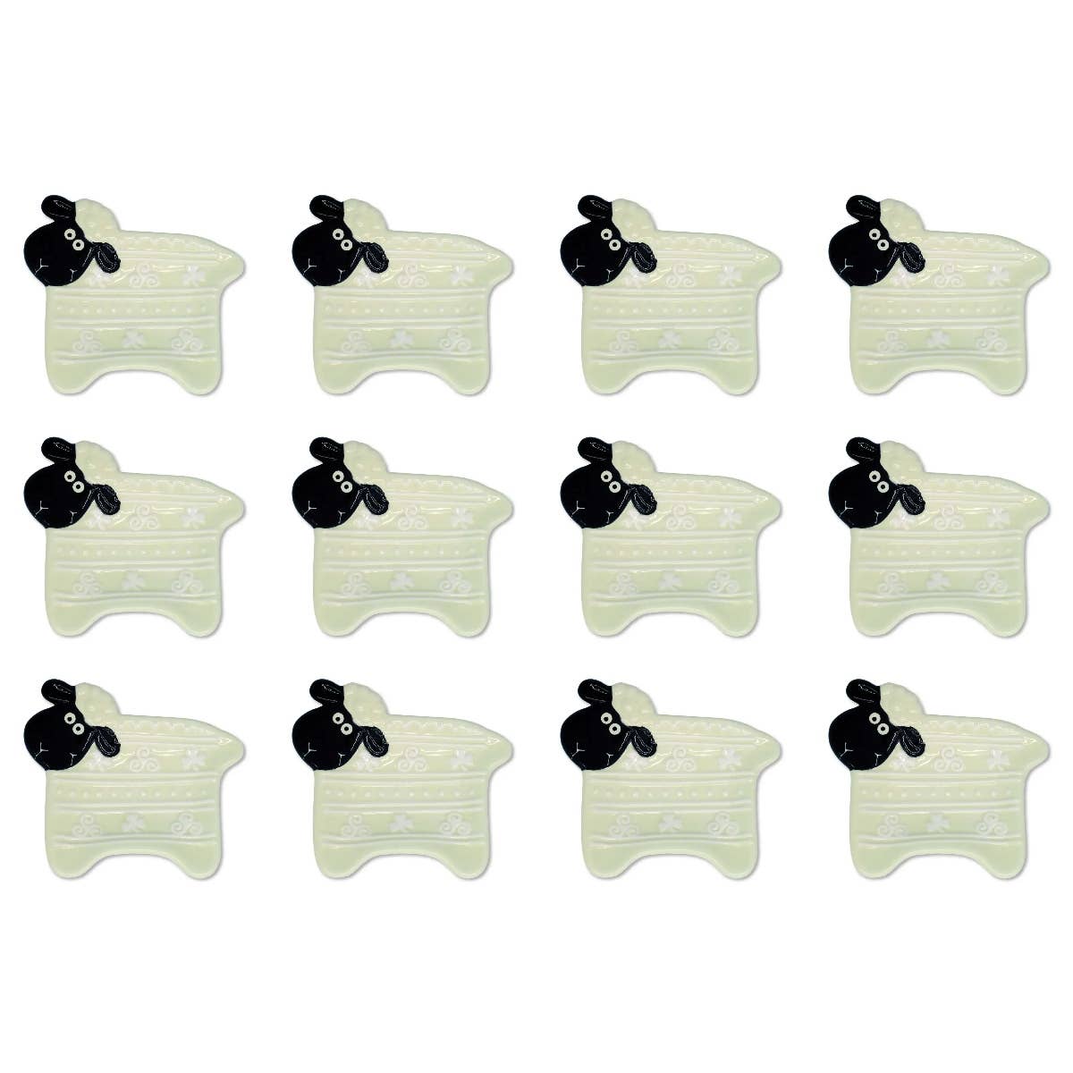 Dublin Gift Company - Vente Passoires à thé/infuseurs - Porte-sachets de thé en céramique peinte à la main en forme de mouton0