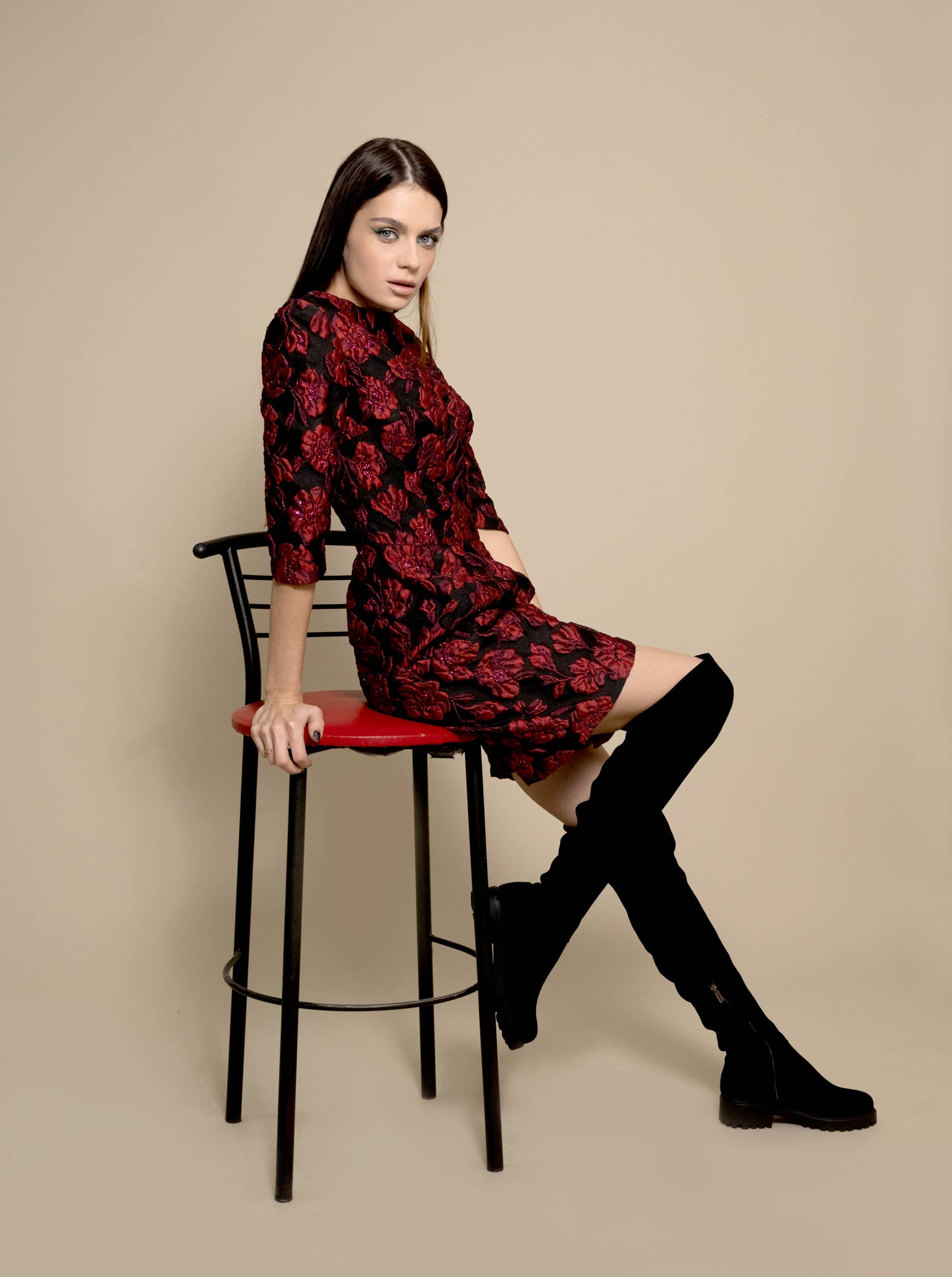 Deimos Shoes - Vendita all'ingrosso Stivali - Donna - Stivali sopra il ginocchio, stivali alti, stivali alti effetto scamosciato, ah3