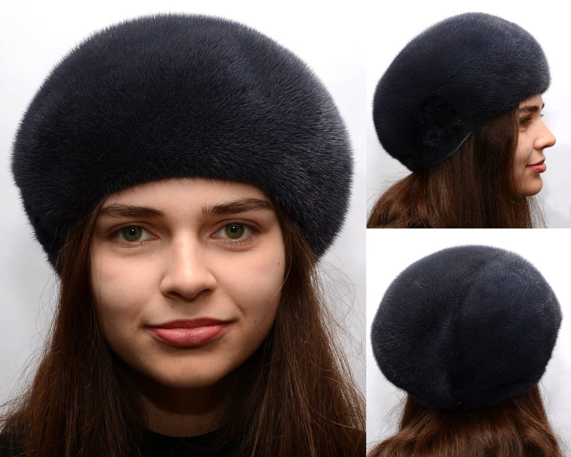 FurStyleUa – wholesale Basker - Dam – Damernas pälsbasker vinter äkta päls hatt stil minkbasker3