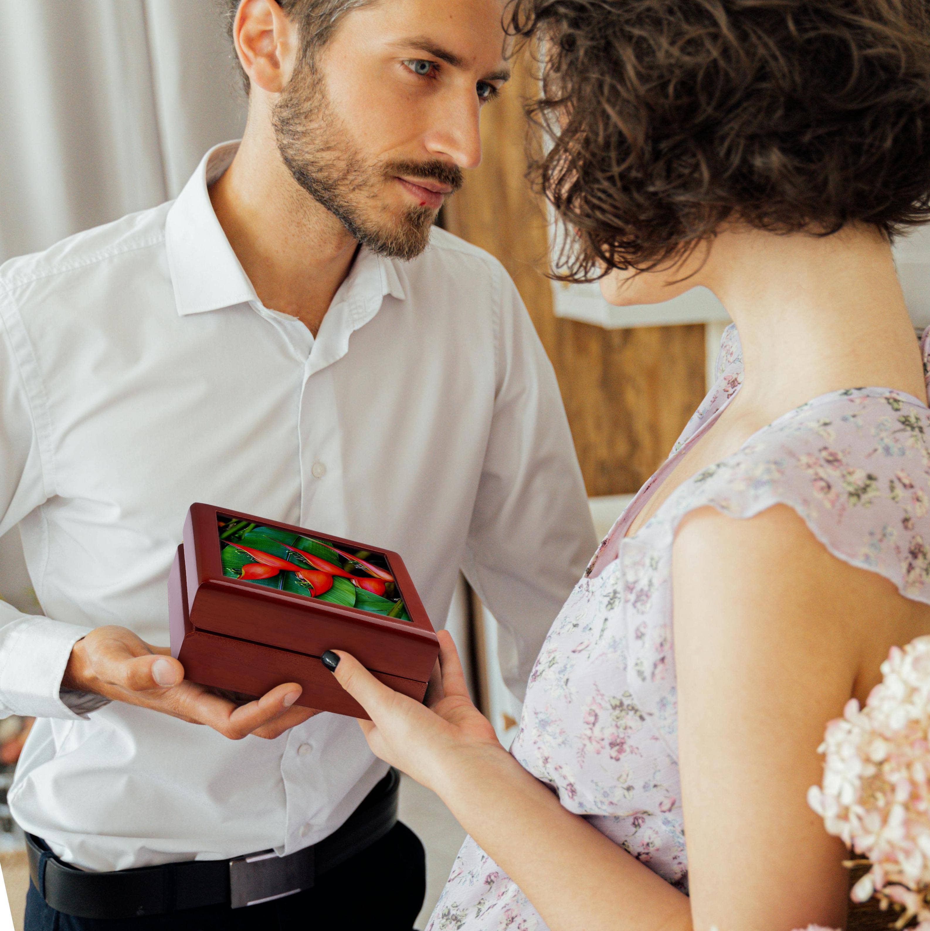 3dRose – wholesale Jewellery box/organiser – 3dRose, Red Heliconia Rostrata, Botanic Garden, Coral Gables, Florida., Jewelry Box2