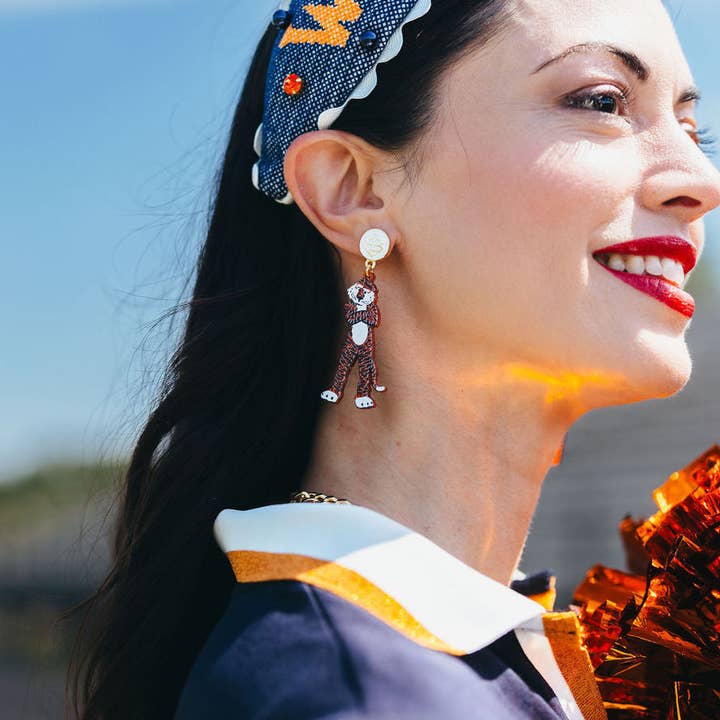 Brianna Cannon – wholesale Hängande örhängen – Orange Glitter Aubie Örhängen3