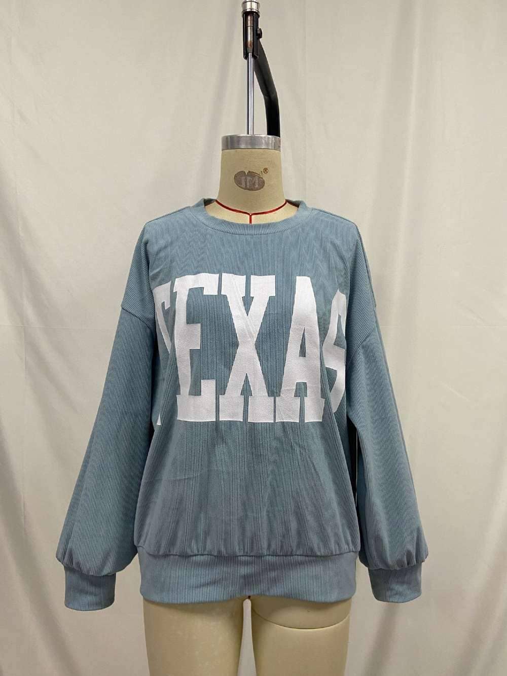 Fashion Combination - Wholesale Blouse - Women's - Chic TEXAS Waffle Knit Oversized Sweatshirt4