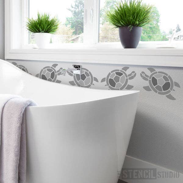 The Stencil Studio - Venta al por mayor Plantilla/troqueles - Plantilla Tortuga Mosaico3