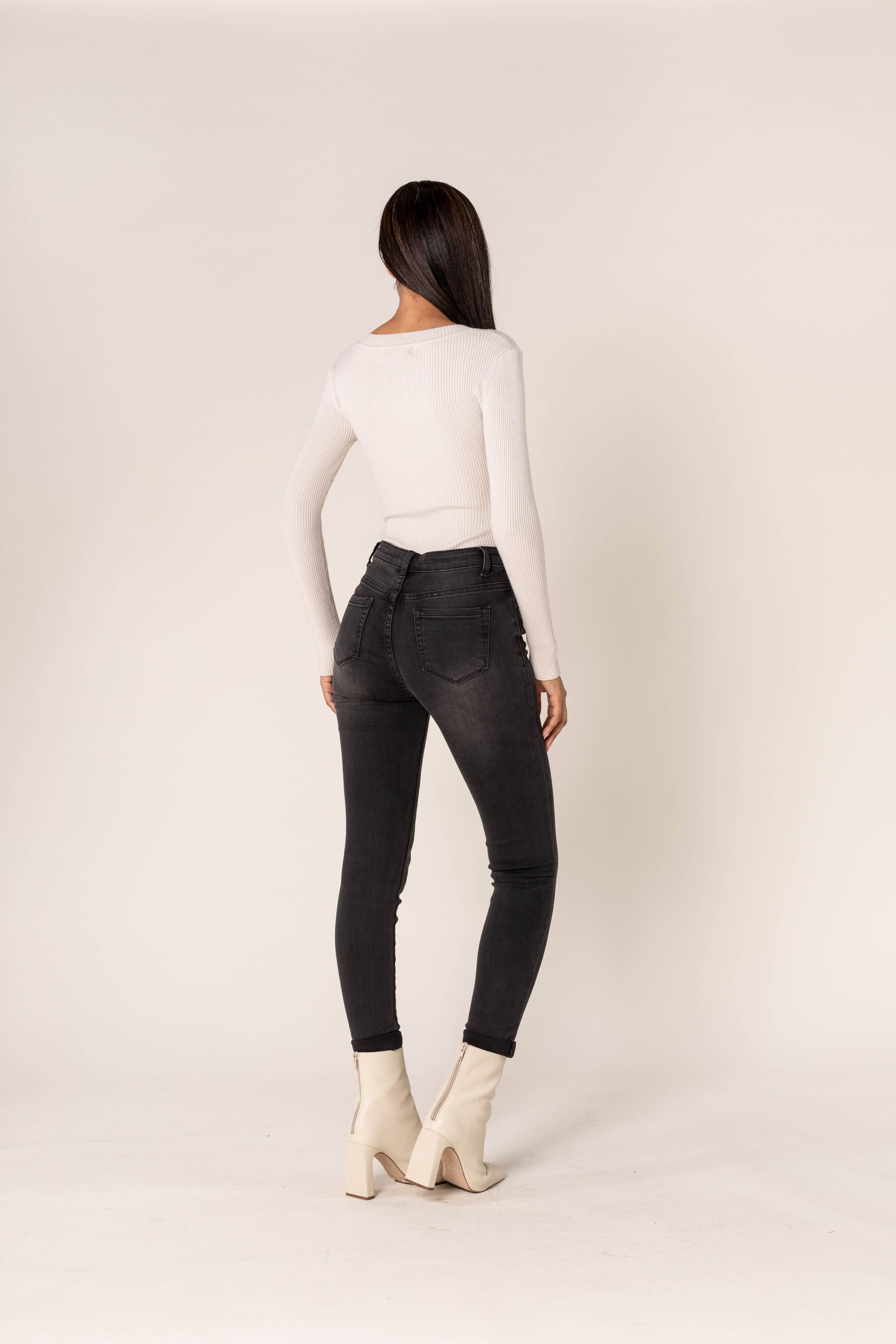Nina Carter – Engroshandel Jeans - Dame – P078 stretch skinny bukser med høj talje34