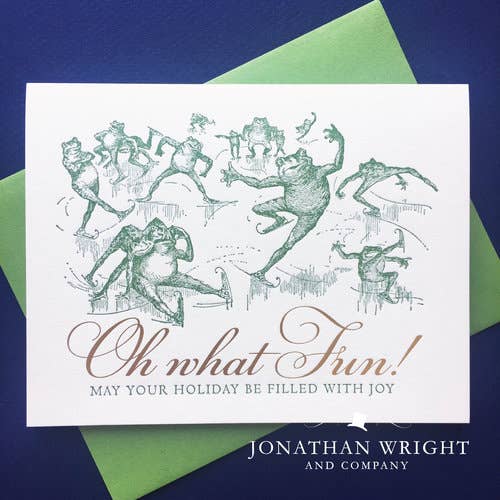 Biglietto divertente con rane. per la vendita all'ingrosso da parte di Jonathan Wright and Company