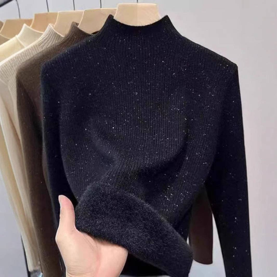 Marayn - Wholesale Knit Sweater - Women's - Soft warm halfneck fleece knit 2024 winter essential1