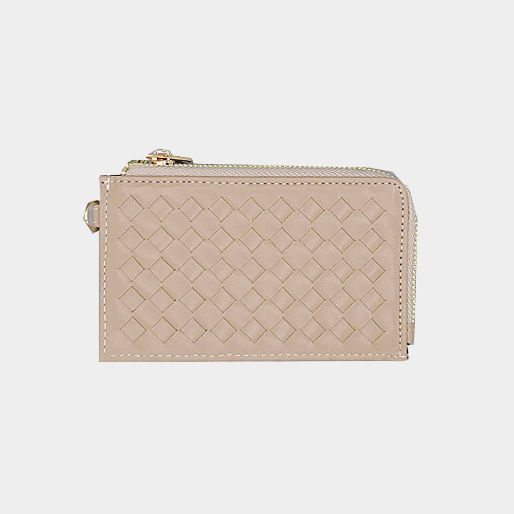 Sensibling Corp. - Wholesale Wristlet - Faux Leather Basket Weave Flat Card Holder Wallet Wristlet46