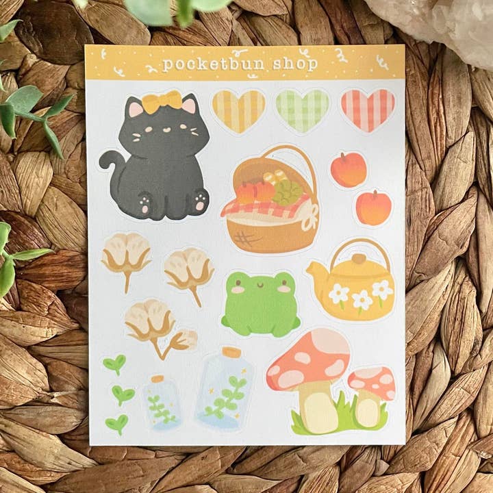 Feuille d'autocollants Nori's Cottage Core pour la vente par MahchaMoon