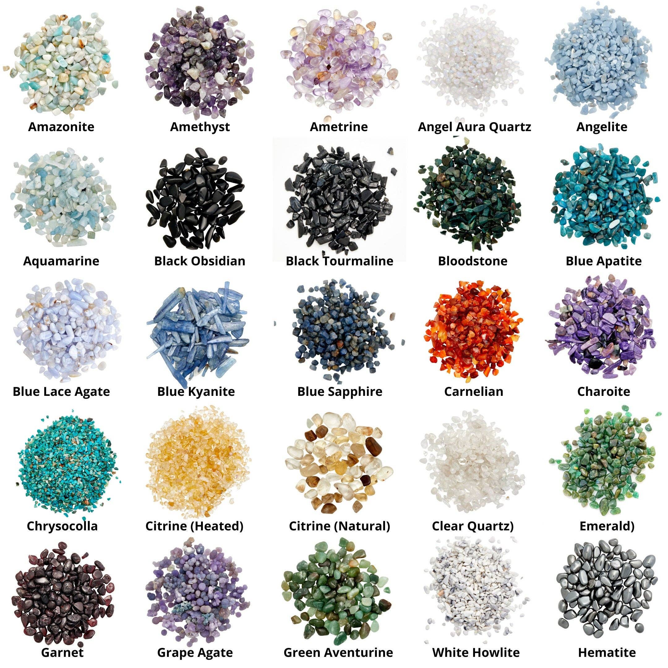 New Moon Beginnings - Wholesale Spiritual Stone/Crystal - Natural Gemstone Chips in a Bottle -70 stone types available70