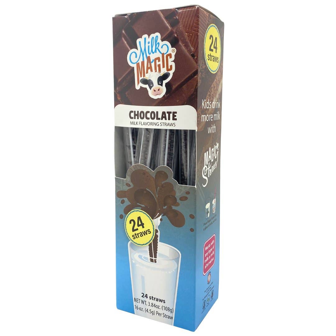 Magic Straws - Wholesale Drinking Straw - Milk Magic Chocolate 24ct Value Pack Milk Flavoring Straws