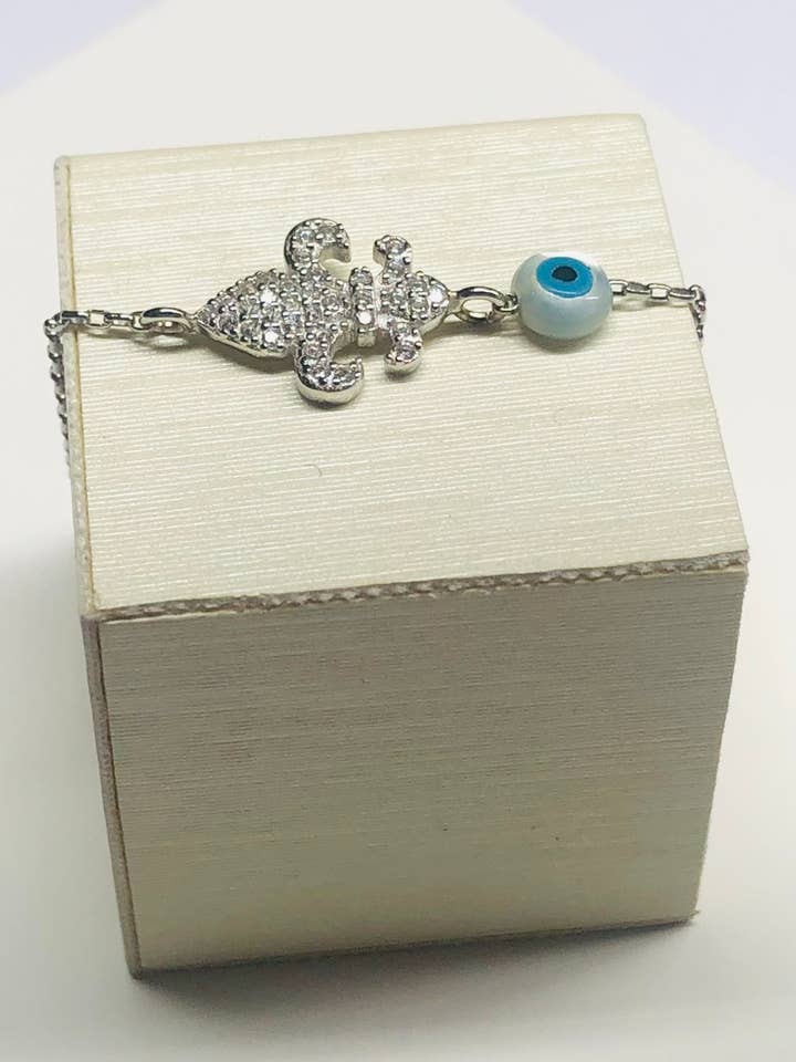 Bracciale con Charm Floreale Argento Rodio 925 per la vendita all'ingrosso da parte di DEMARCA