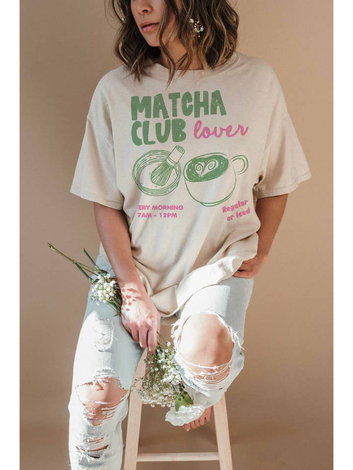 GOOD DAY STREET - Venta al por mayor Camiseta serigrafiada - Mujer - Camiseta Club Matcha Oversized3