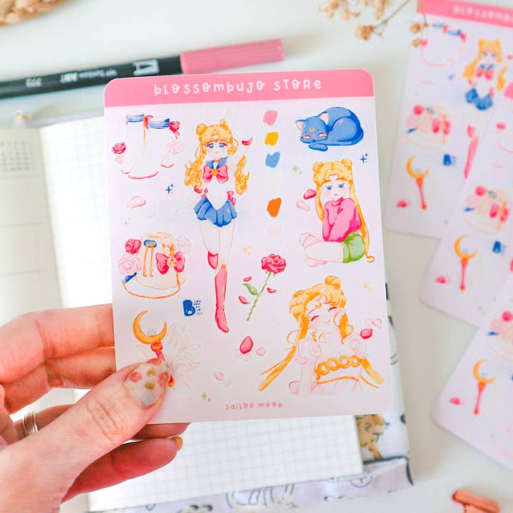 BlossomBujo Store - Wholesale Sticker - Stickersheet Vinyl - Sailor Moon2