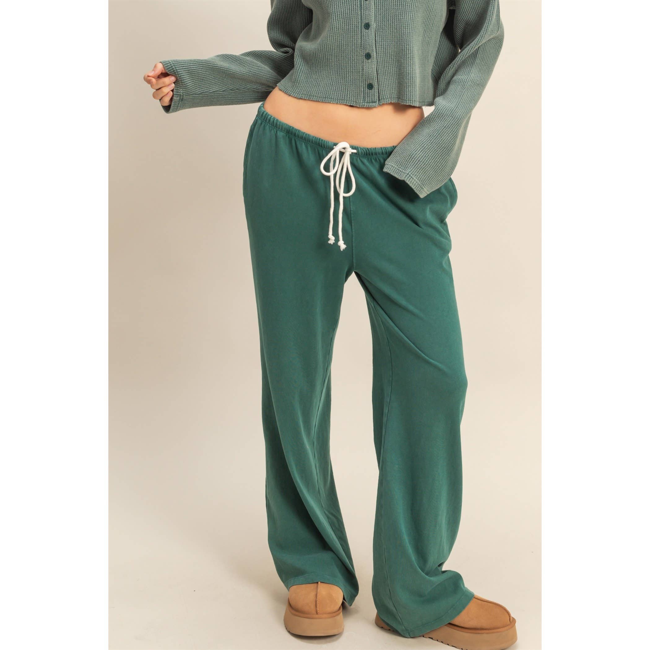 Double Zero - Vendita all'ingrosso Pantaloni sportivi/da jogging loungewear - Donna - Pantaloni rilassati a vita con coulisse lavati con minerali23