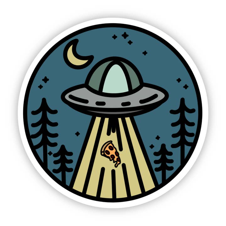 Adesivo Alien Pizza por atacado de Jones Sticker Co