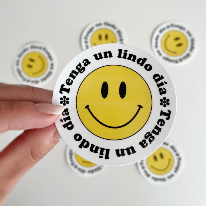 Tenga Un Lindo Día / Spanish Water Resistant Sticker for Wat for wholesale by Saguaro Creative Co.