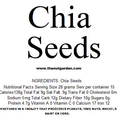 The Nut Garden, Sweetables, Utah Truffles - Wholesale Plant seeds - Chia Seeds, Organic (12 oz)1