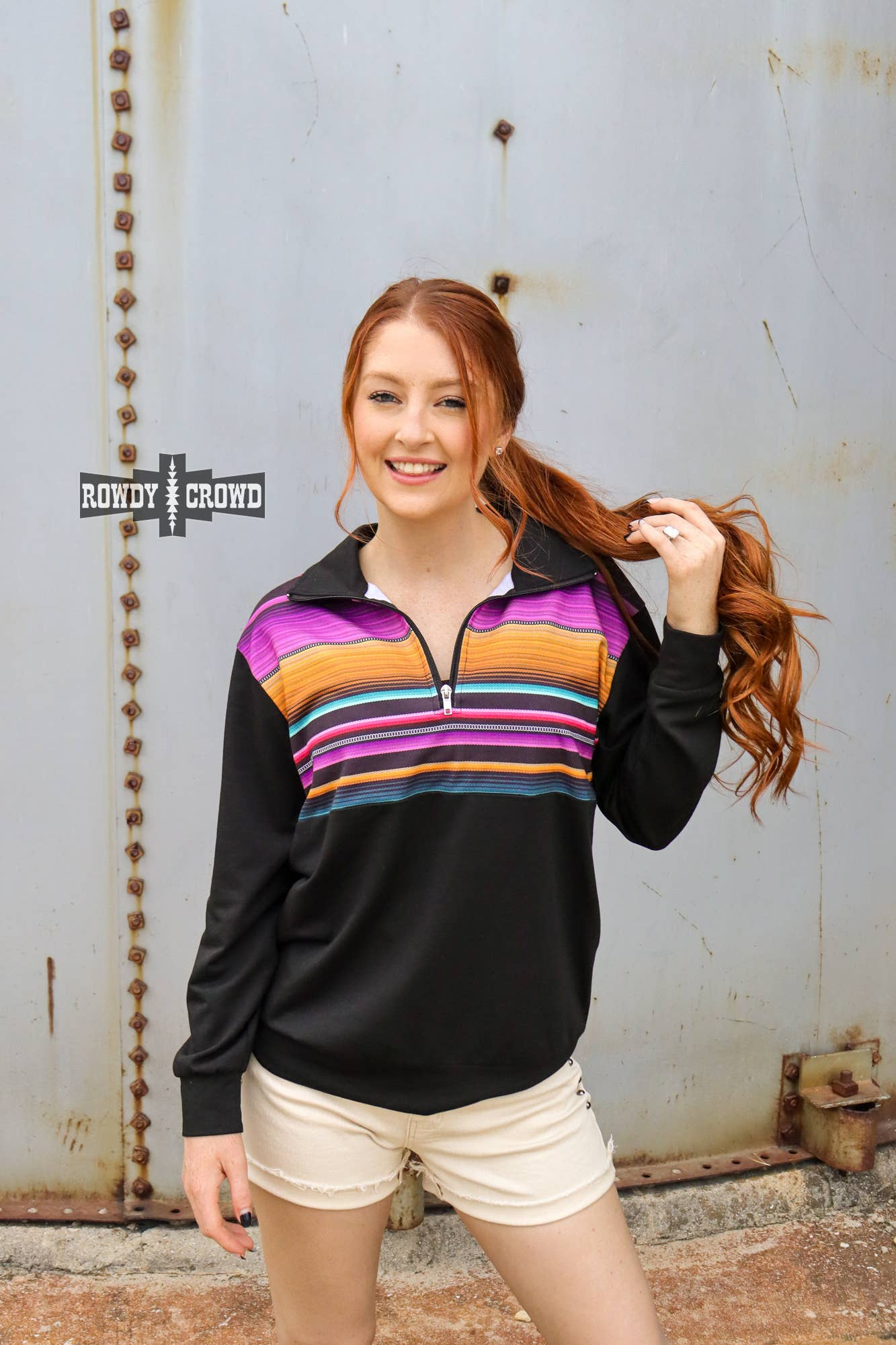 Rowdy Crowd Clothing - Wholesale Sweatshirt - Women's - Gaucho Half Zip3