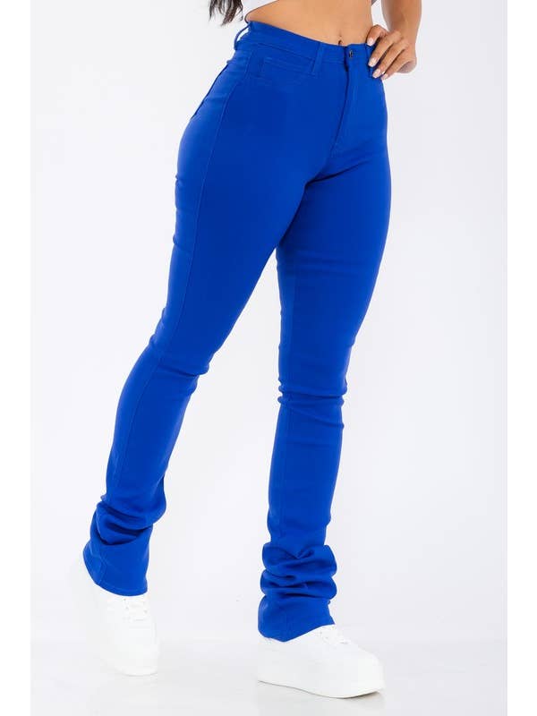 JBLA FASHION – Engroshandel Bukser - Dame – 2404-Højtaljede Superstræk Stacked Bukser8