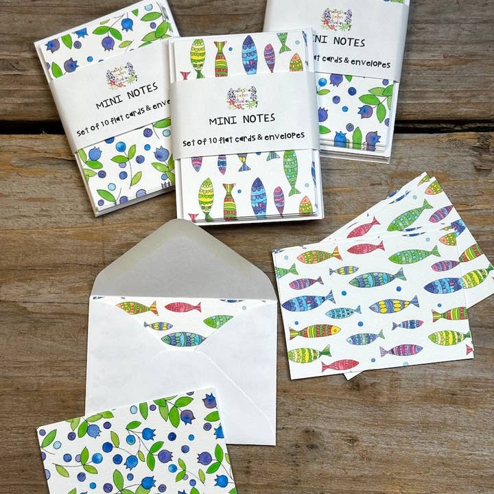 Natasha Zahn Studio - Wholesale Stationery/Notecard Set - Blueberry Mini Notes1