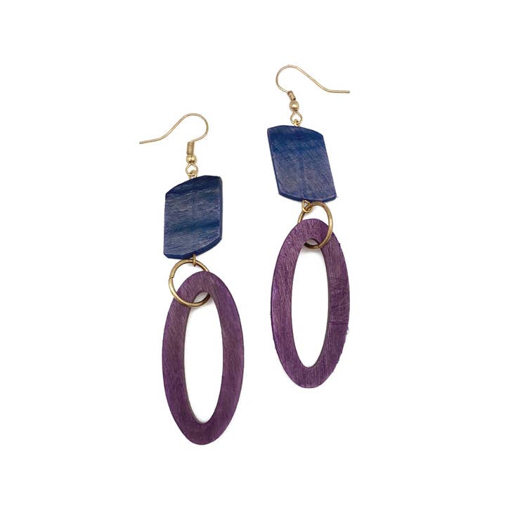 Anju Jewelry - Wholesale Dangle Earrings - Omala Heliotrope Collection Earrings - Geometric and Oval1