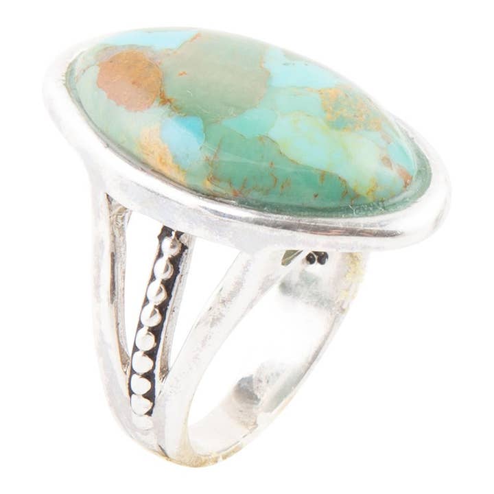 Barse Jewelry - Wholesale Cocktail/Statement Ring - Turquoise and Sterling Silver Oval Ring0