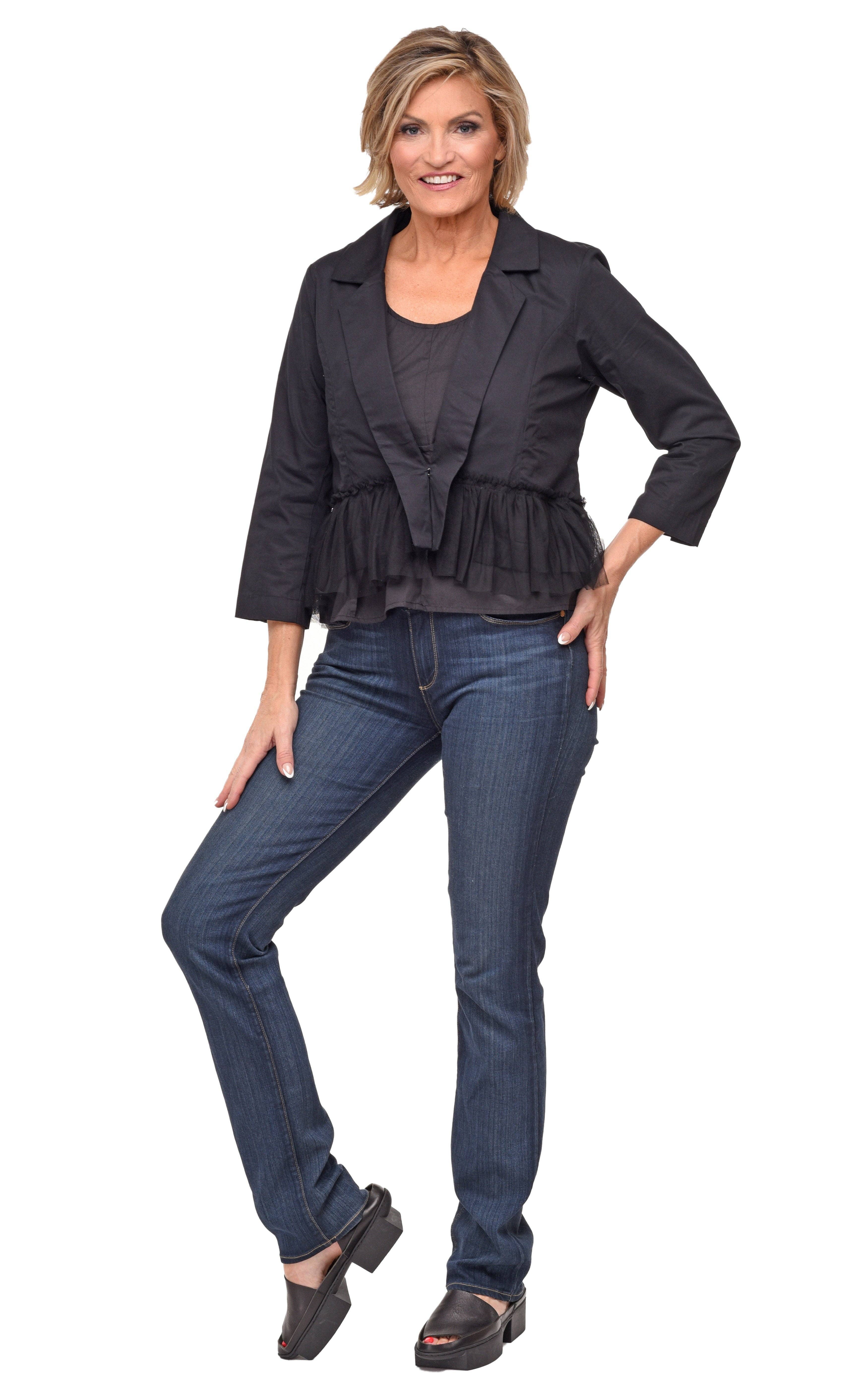 Tulip Clothing - Venta al por mayor Chaqueta - Mujer - Chaqueta Julianna T404 en sarga negra*1