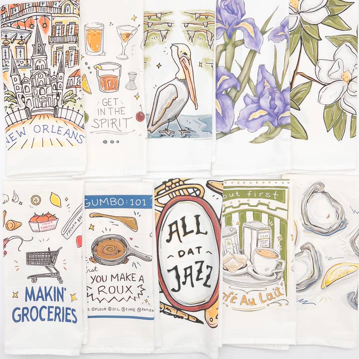 Home Malone - Wholesale Tea towel - Oyster Tea Towel Fun Coastal Seafood Kitchen Bathroom Decor3