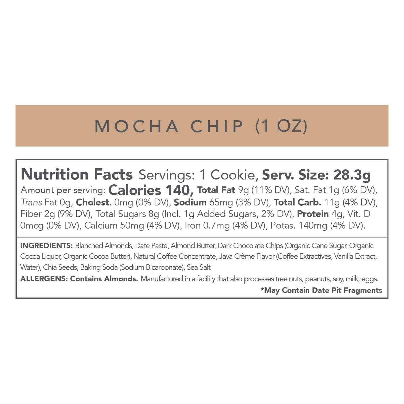 Love + Chew - Wholesale Cookie - MOCHA CHIP - 1 OZ - BOX OF 807