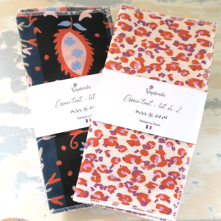 Tvättbar och återanvändbar hushållsduk (x2) för wholesale av Vagabondes